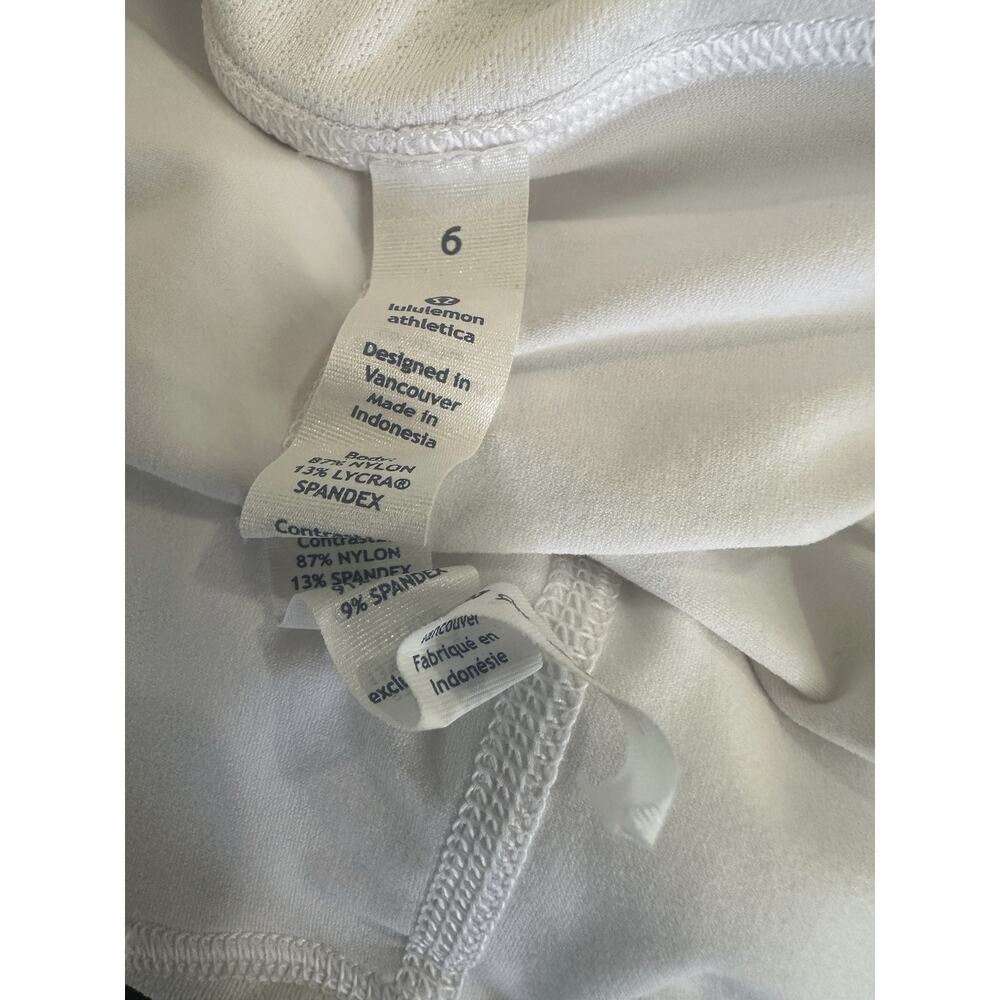 Lululemon Run Nothing to Hide Mini Micro Skort Skirt Shorts Tiered White Size 6 - Picture 9 of 16